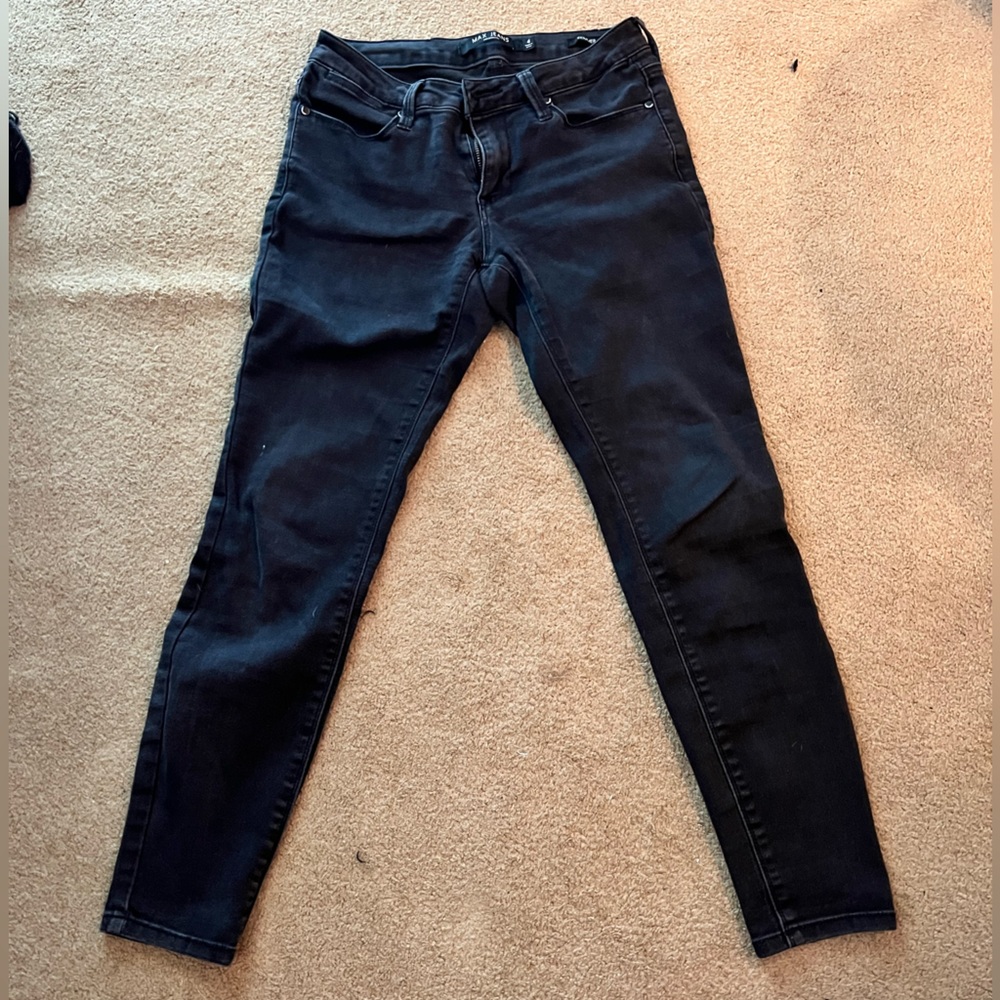 Max Jeans Skimmer Distressed Mid-rise Straight Leg Jeans